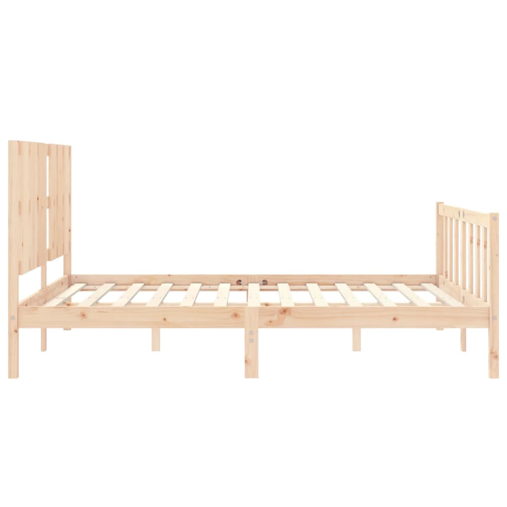 Bed Frame with Headboard 153x203 cm Queen Solid Wood