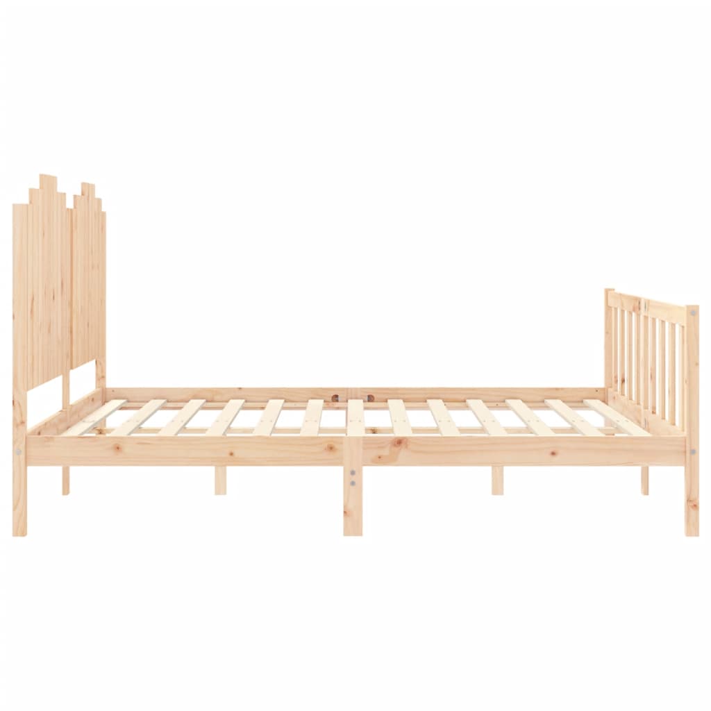 Bed Frame with Headboard 183x203 cm King Solid Wood