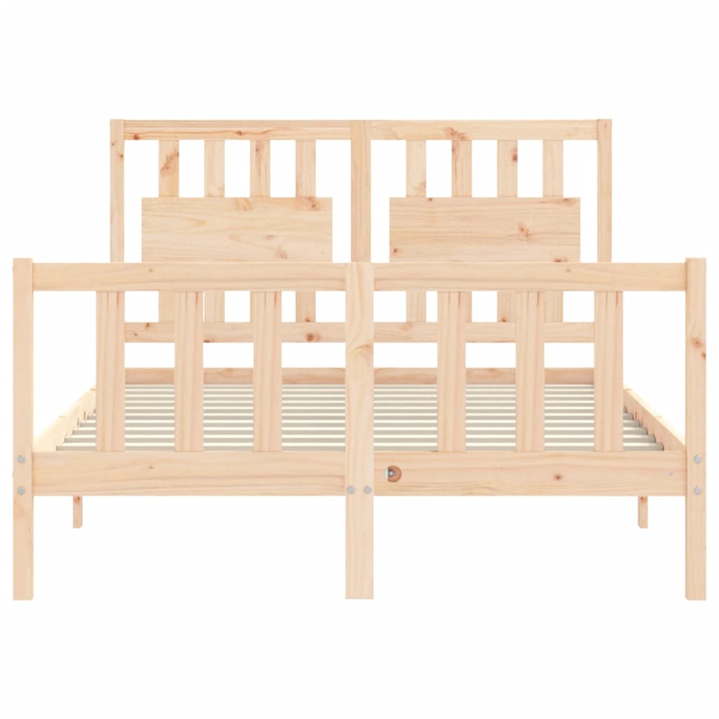 Bed Frame with Headboard 137x187 cm Double Solid Wood