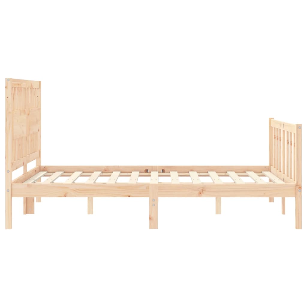 Bed Frame with Headboard 137x187 cm Double Solid Wood