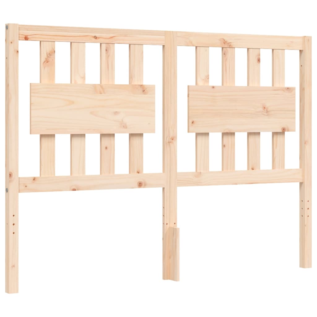 Bed Frame with Headboard 137x187 cm Double Solid Wood