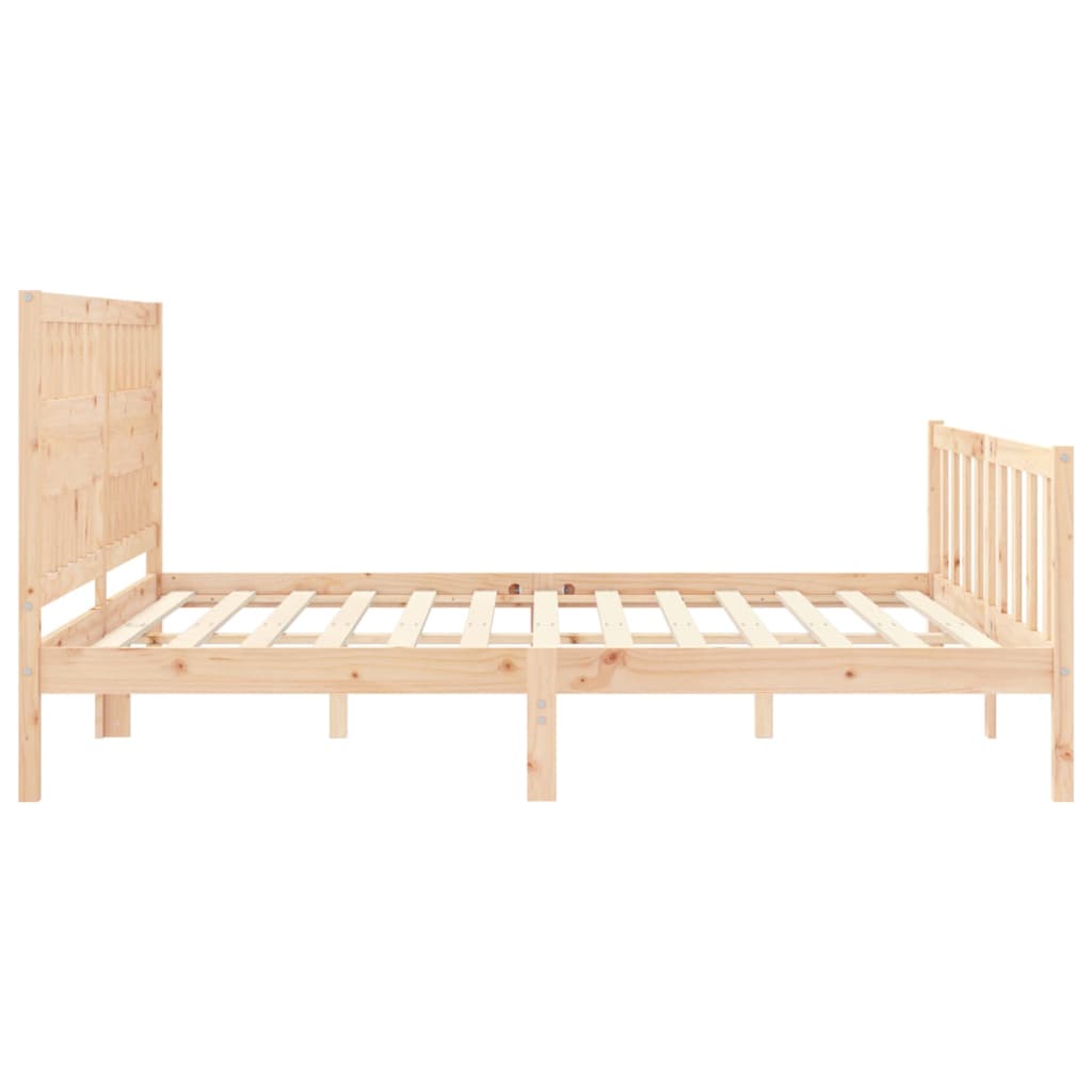 Bed Frame with Headboard 183x203 cm King Solid Wood