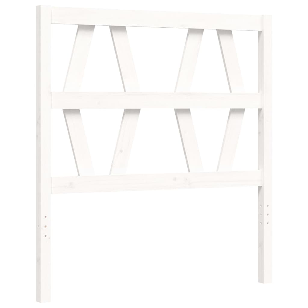 Bed Frame with Headboard White 92x187 cm Single Size Solid Wood