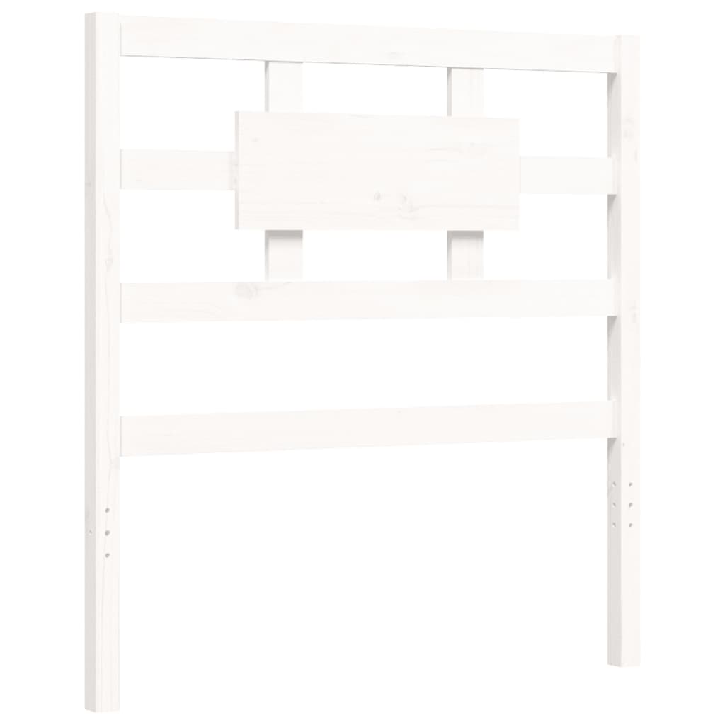 Bed Frame with Headboard White 92x187 cm Single Size Solid Wood