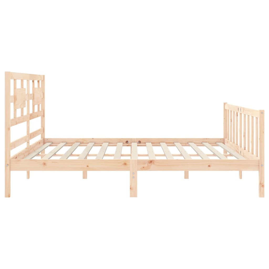 Bed Frame with Headboard 183x203 cm King Solid Wood