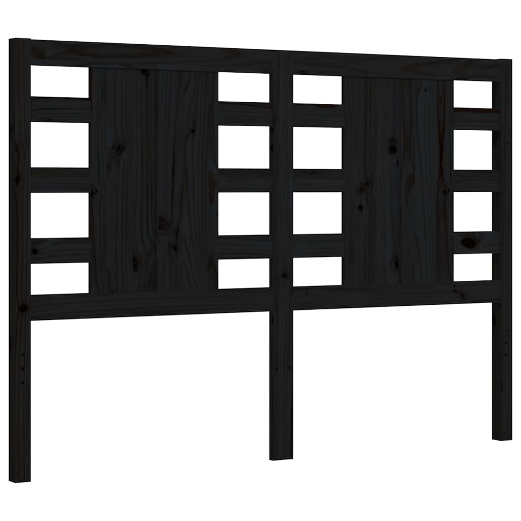 Bed Frame with Headboard Black 137x187 cm Double Solid Wood