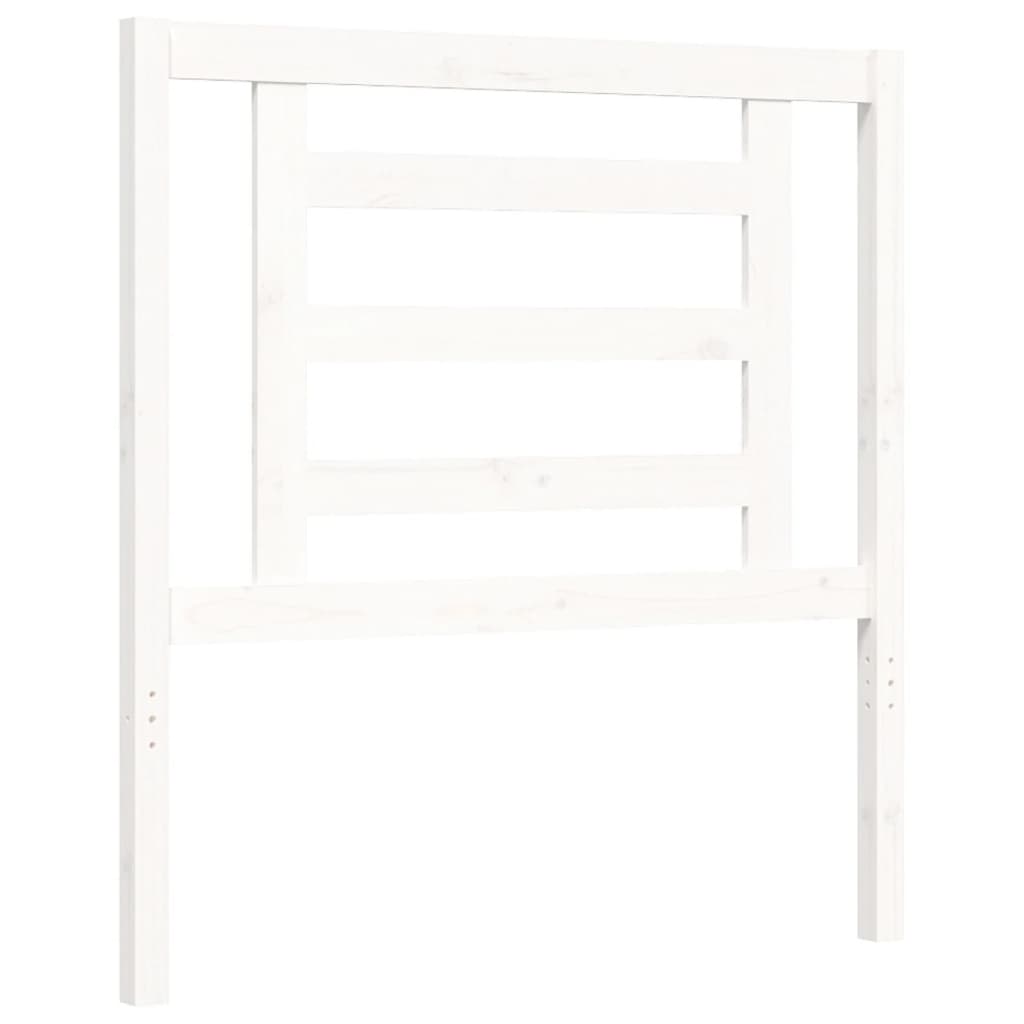 Bed Frame with Headboard White 92x187 cm Single Size Solid Wood