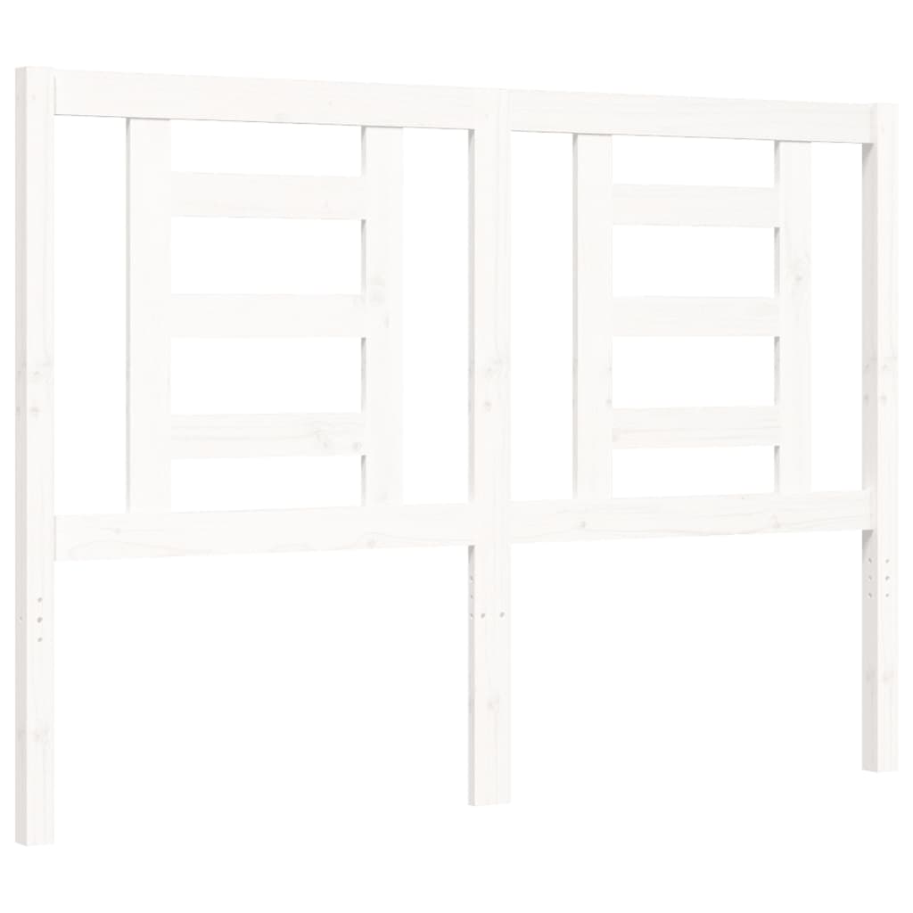 Bed Frame with Headboard White 137x187 cm Double Solid Wood