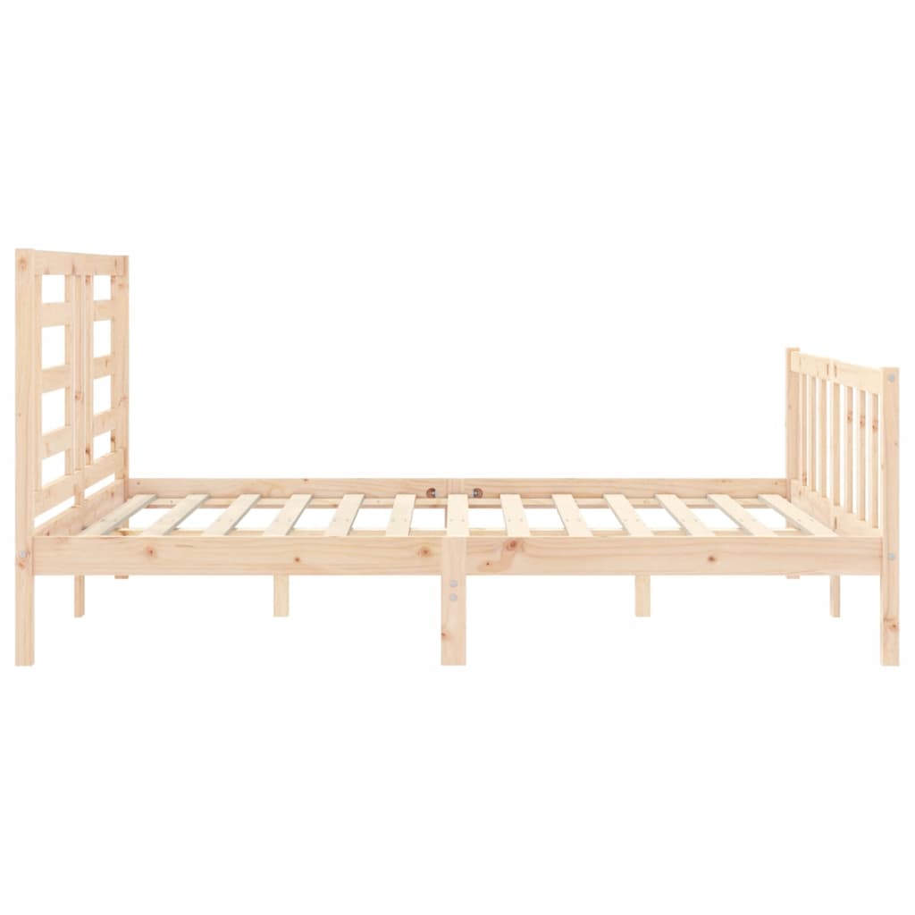 Bed Frame with Headboard 153x203 cm Queen Solid Wood