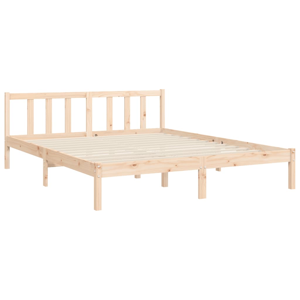 Bed Frame with Headboard 153x203 cm Queen Solid Wood