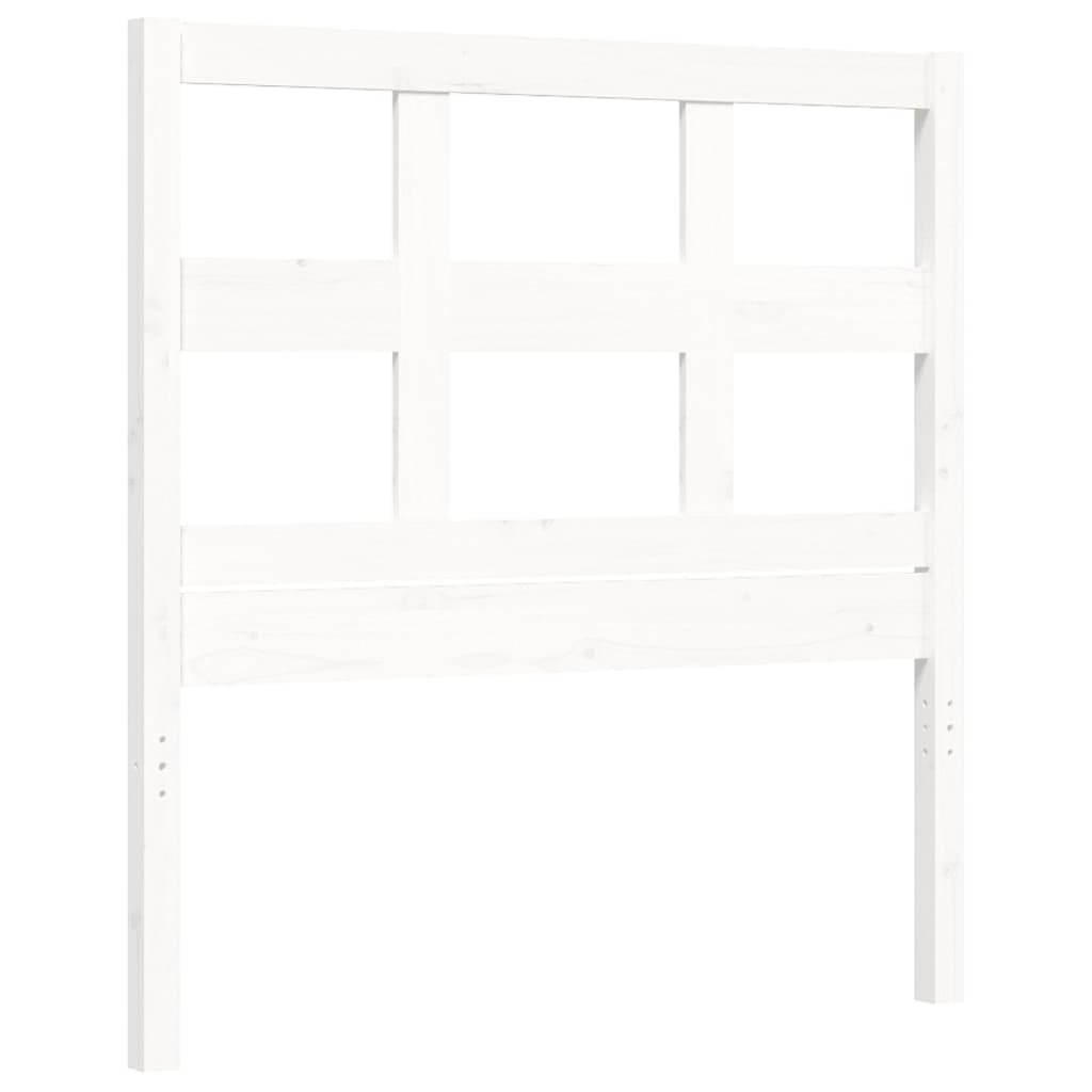 Bed Frame with Headboard White 92x187 cm Single Size Solid Wood