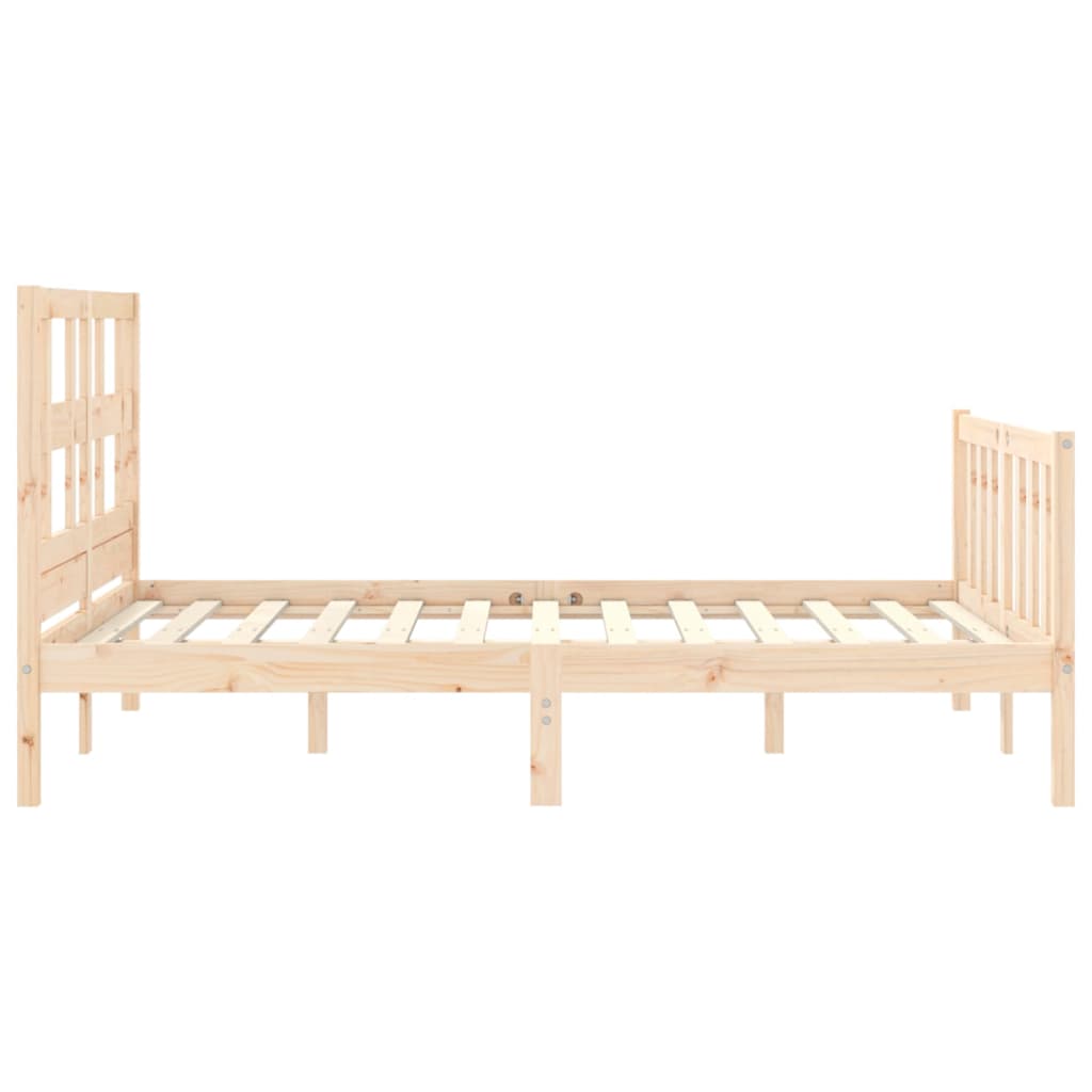 Bed Frame with Headboard 137x187 cm Double Solid Wood