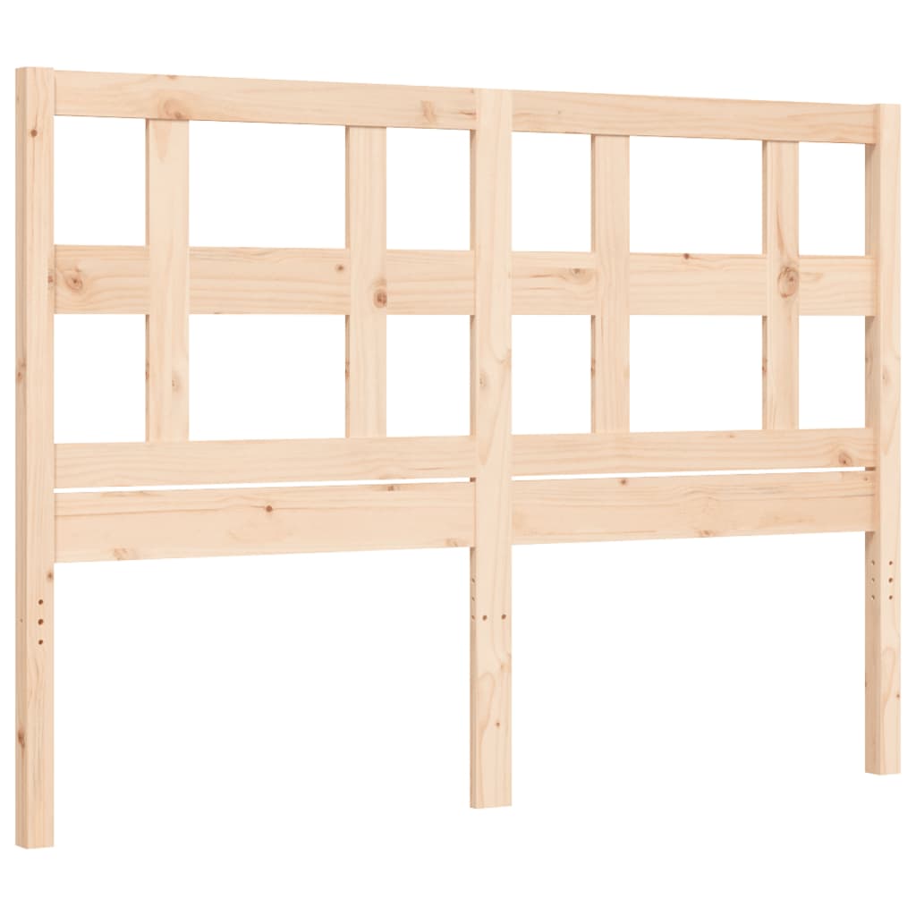 Bed Frame with Headboard 137x187 cm Double Solid Wood