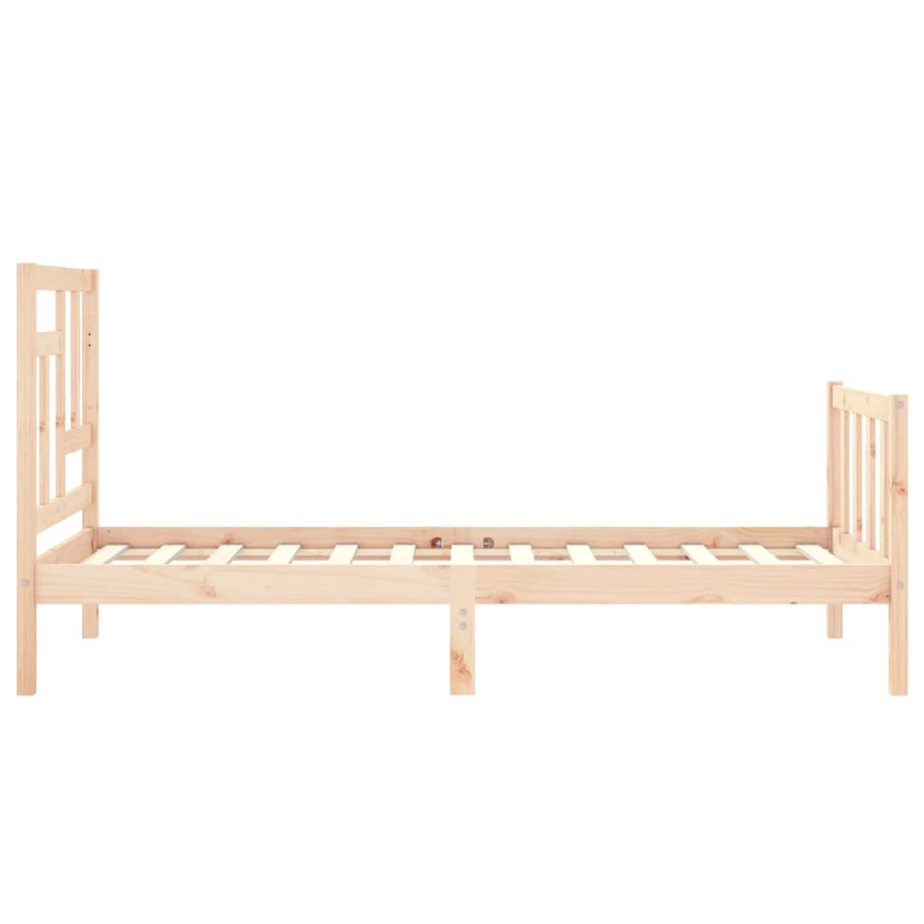 Bed Frame with Headboard 92x187 cm Single Size Solid Wood