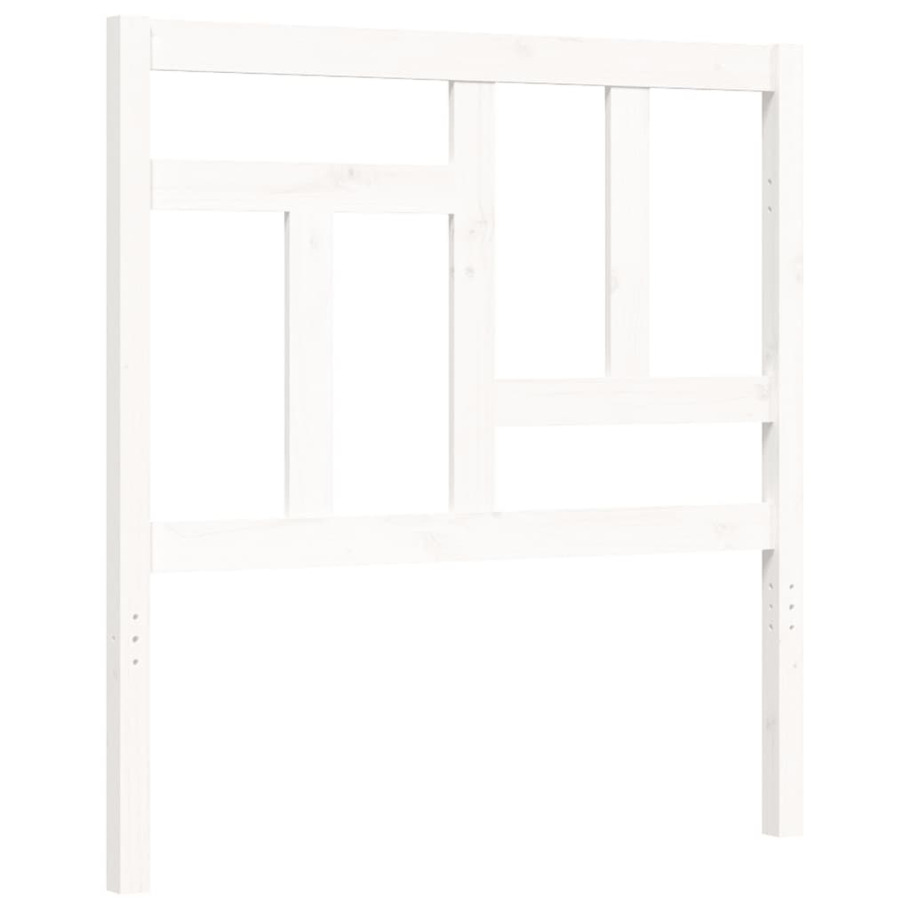 Bed Frame with Headboard White 92x187 cm Single Size Solid Wood