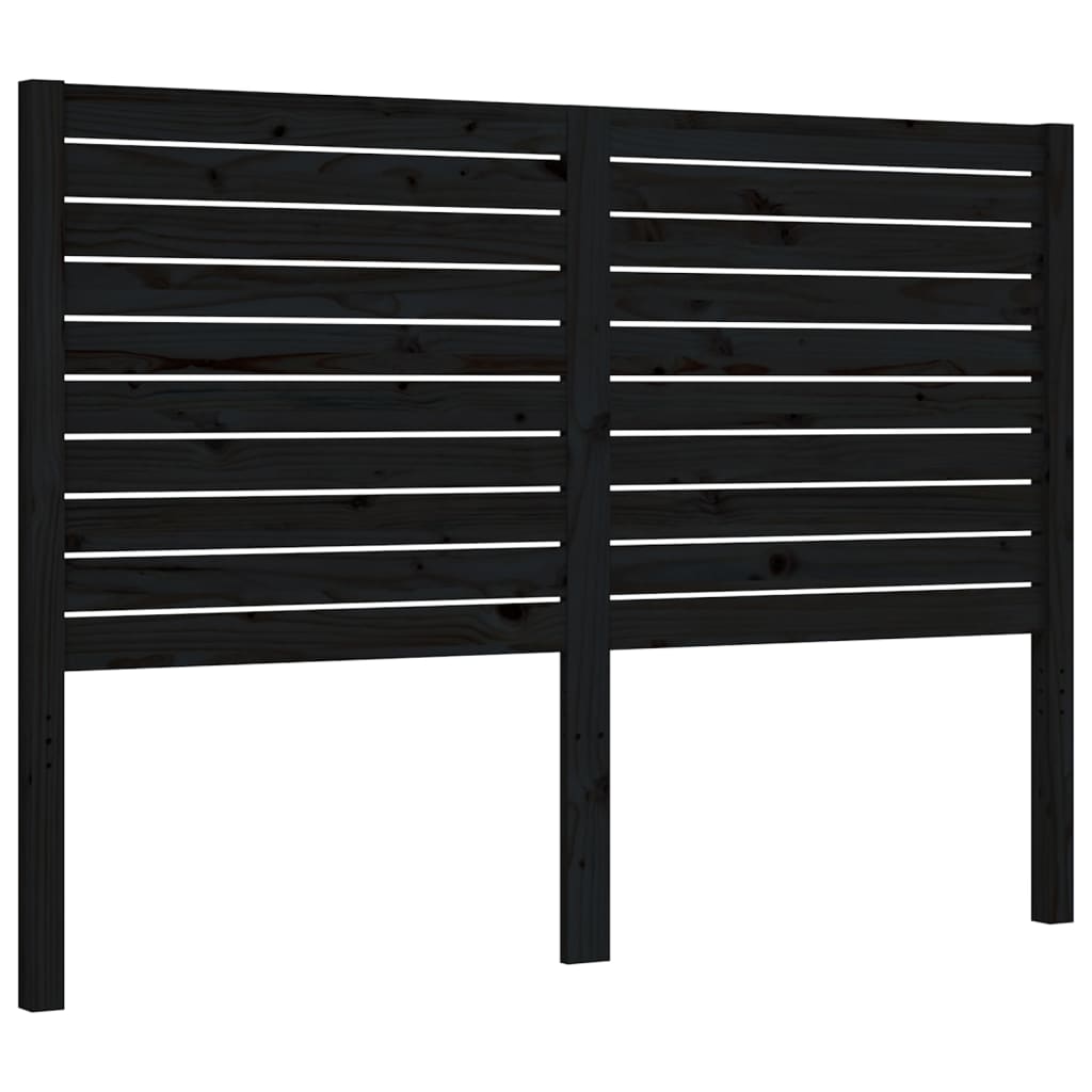 Bed Frame with Headboard Black 137x187 cm Double Solid Wood