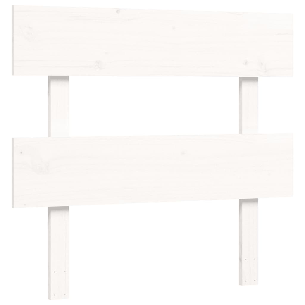 Bed Frame with Headboard White 92x187 cm Single Size Solid Wood