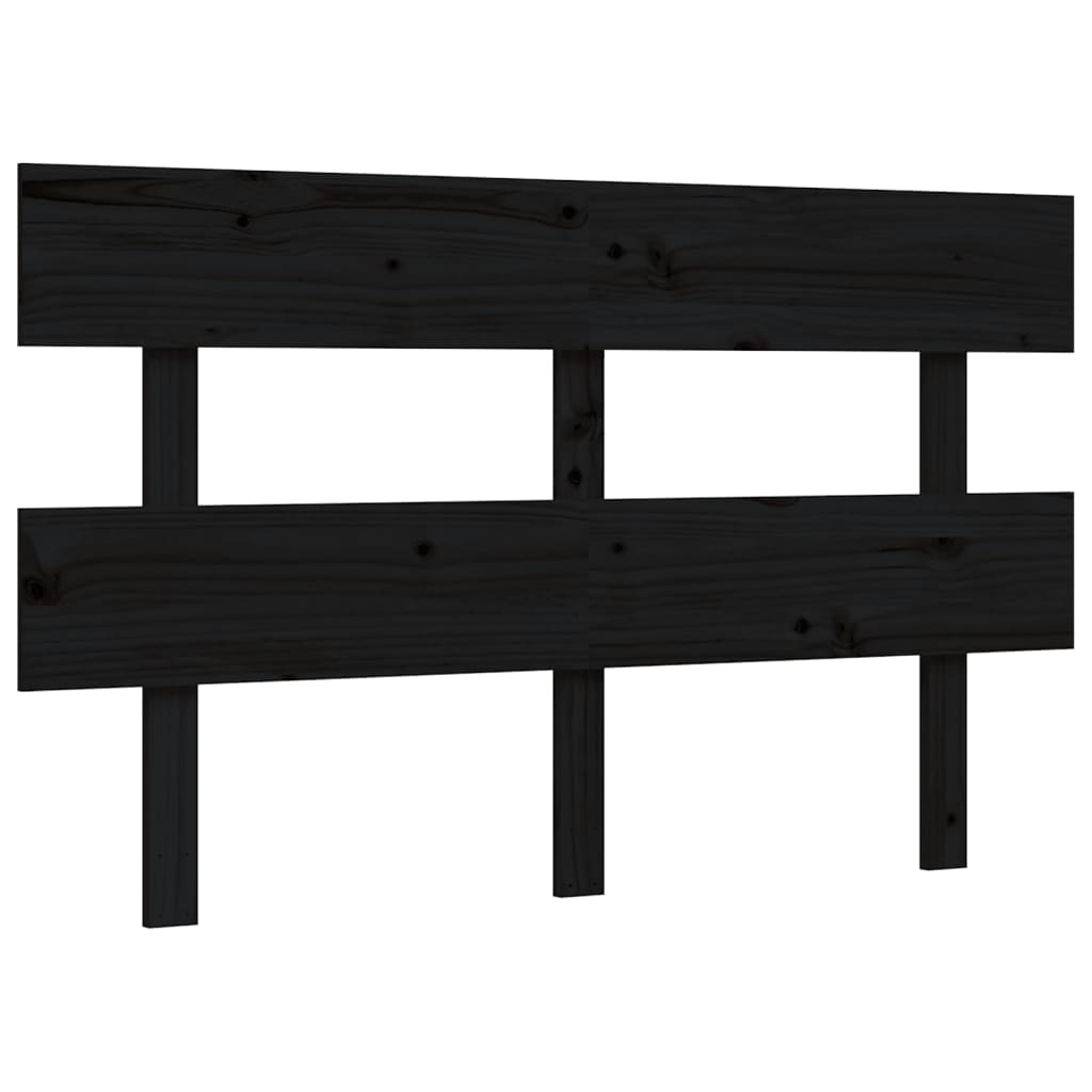 Bed Frame with Headboard Black 137x187 cm Double Solid Wood