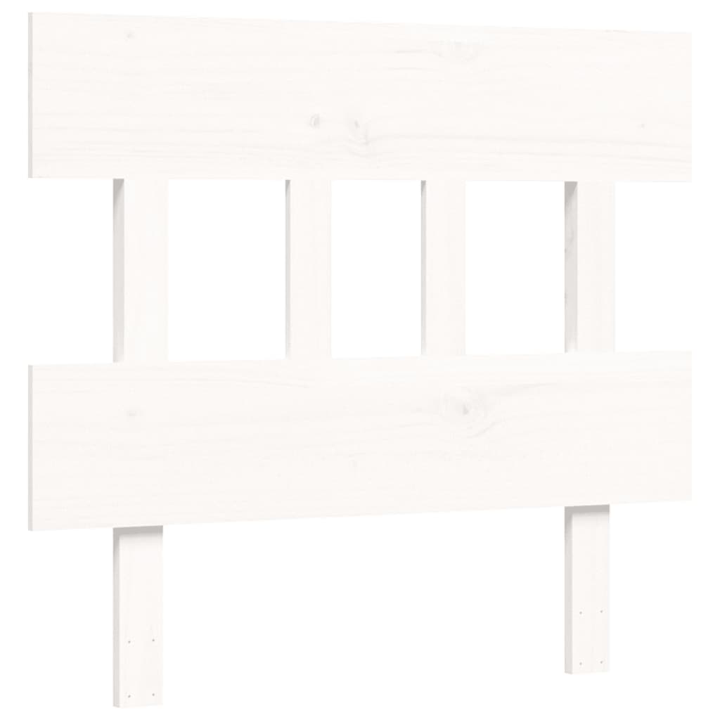 Bed Frame with Headboard White 92x187 cm Single Size Solid Wood