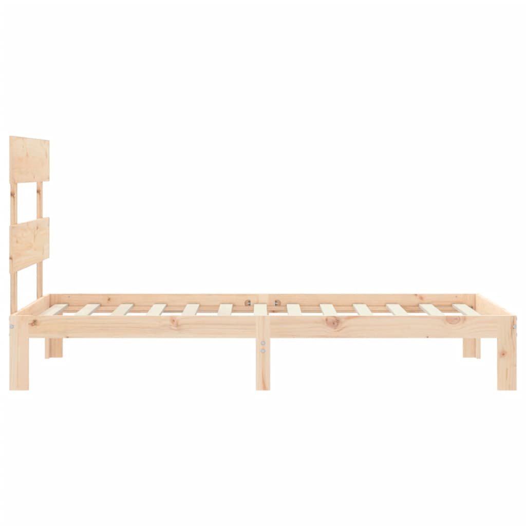 Bed Frame with Headboard 90x190 cm Solid Wood