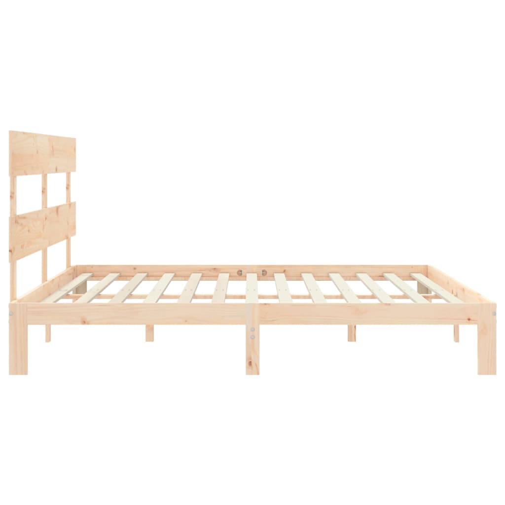 Bed Frame with Headboard 183x203 cm King Size Solid Wood