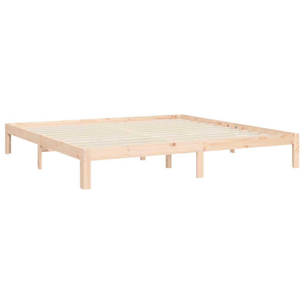 Bed Frame with Headboard 183x203 cm King Size Solid Wood