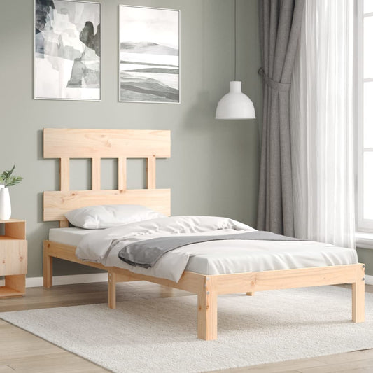 Bed Frame with Headboard 90x190 cm Solid Wood