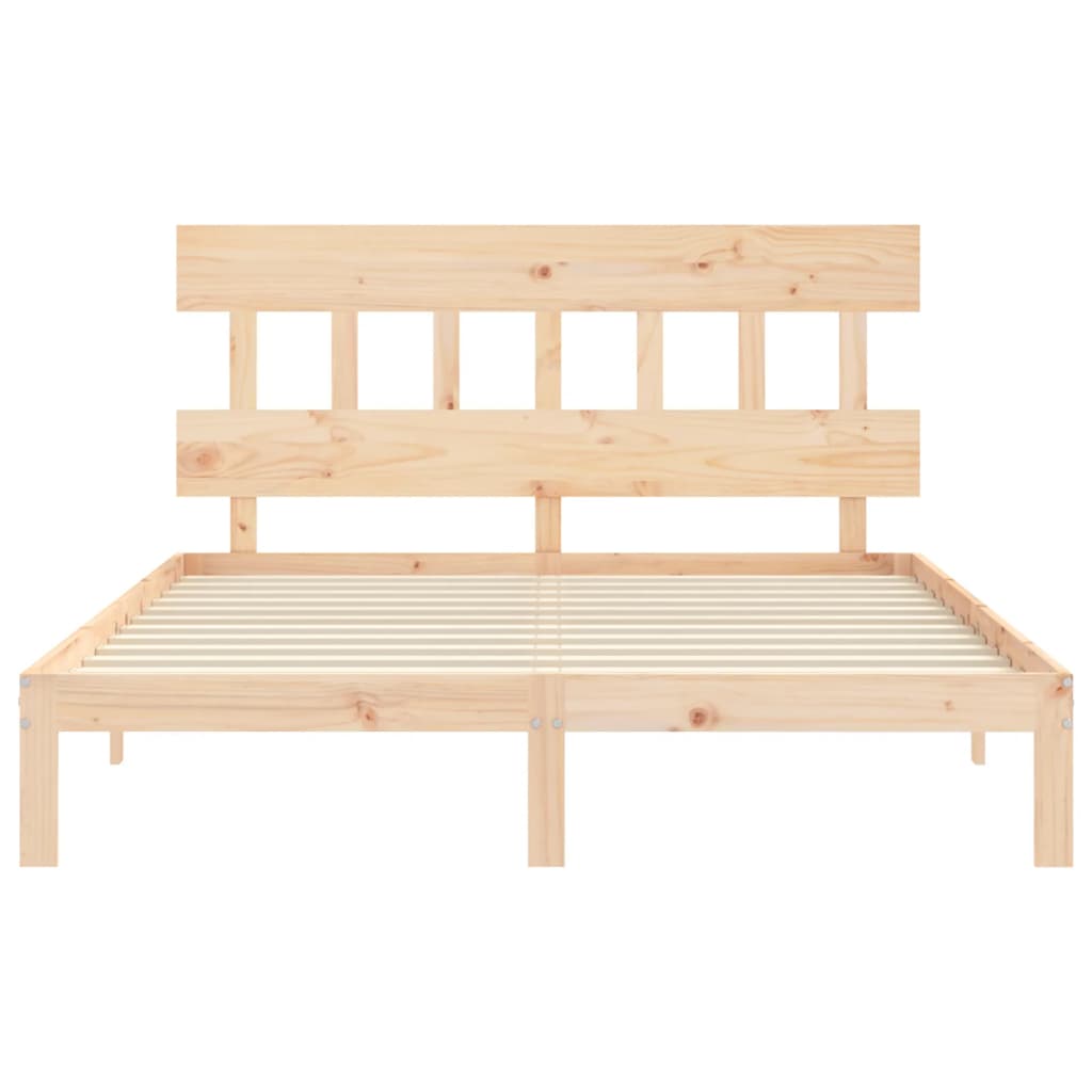 Bed Frame with Headboard 150x200 cm Solid Wood