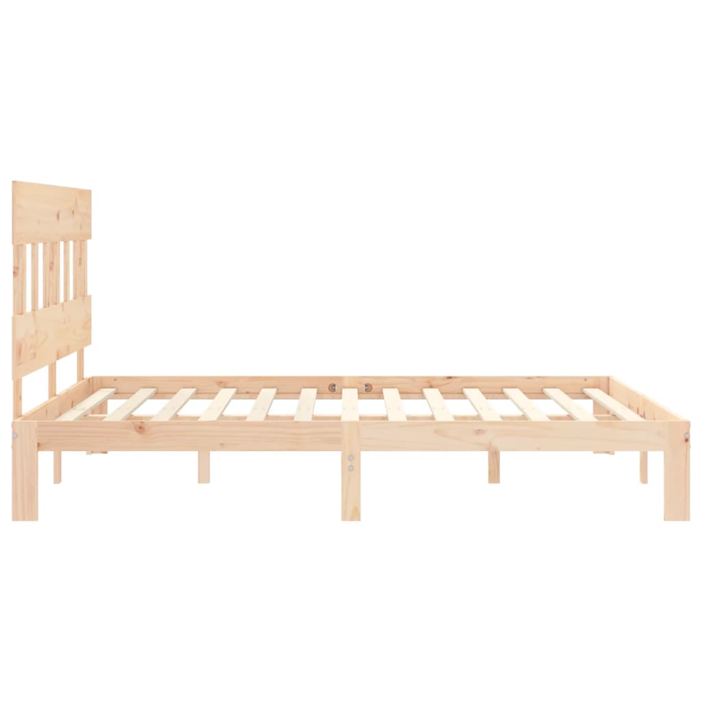 Bed Frame with Headboard 150x200 cm Solid Wood