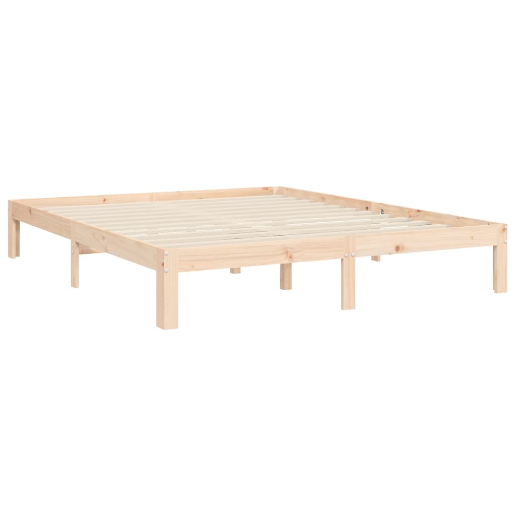 Bed Frame with Headboard 150x200 cm Solid Wood