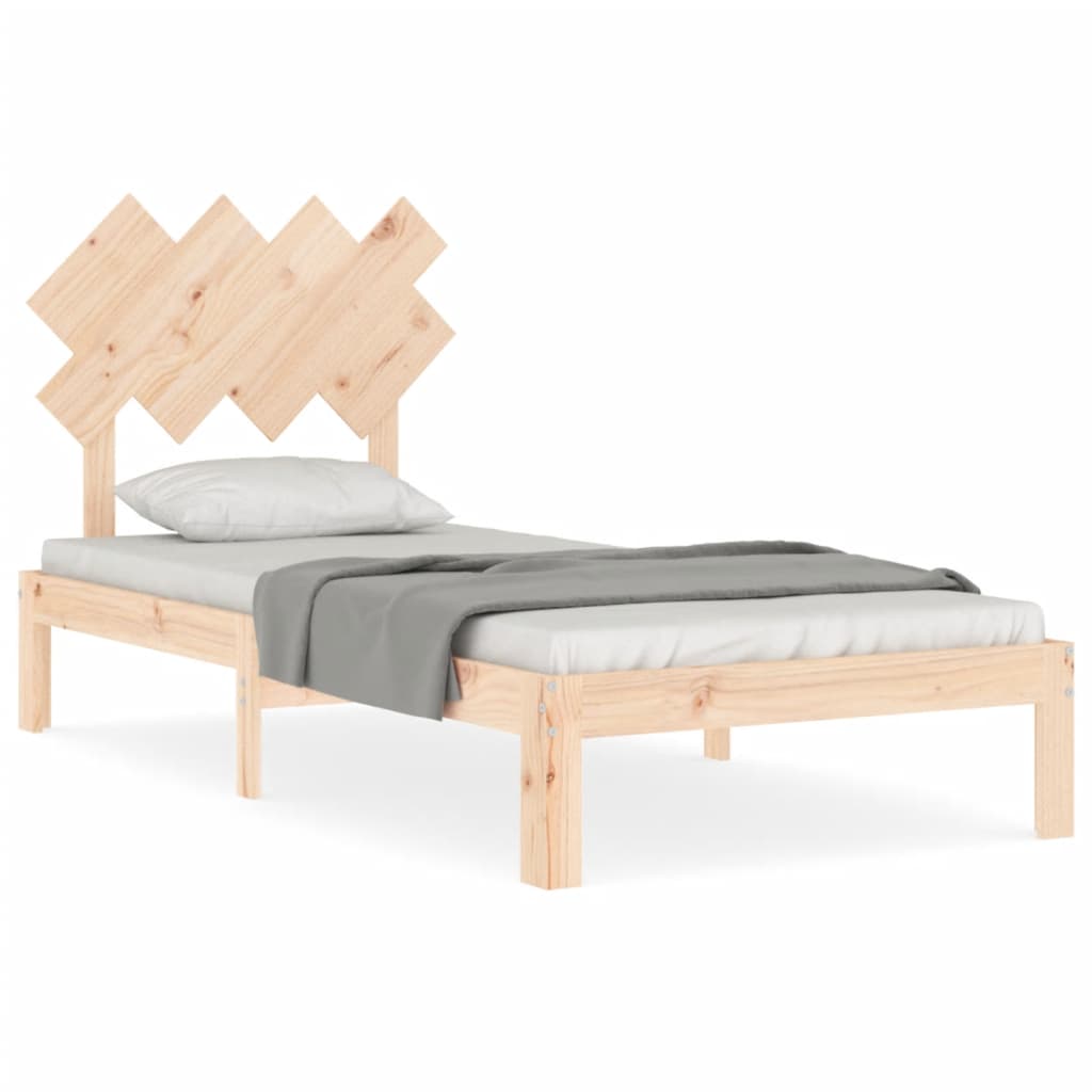 Bed Frame with Headboard 90x190 cm Solid Wood