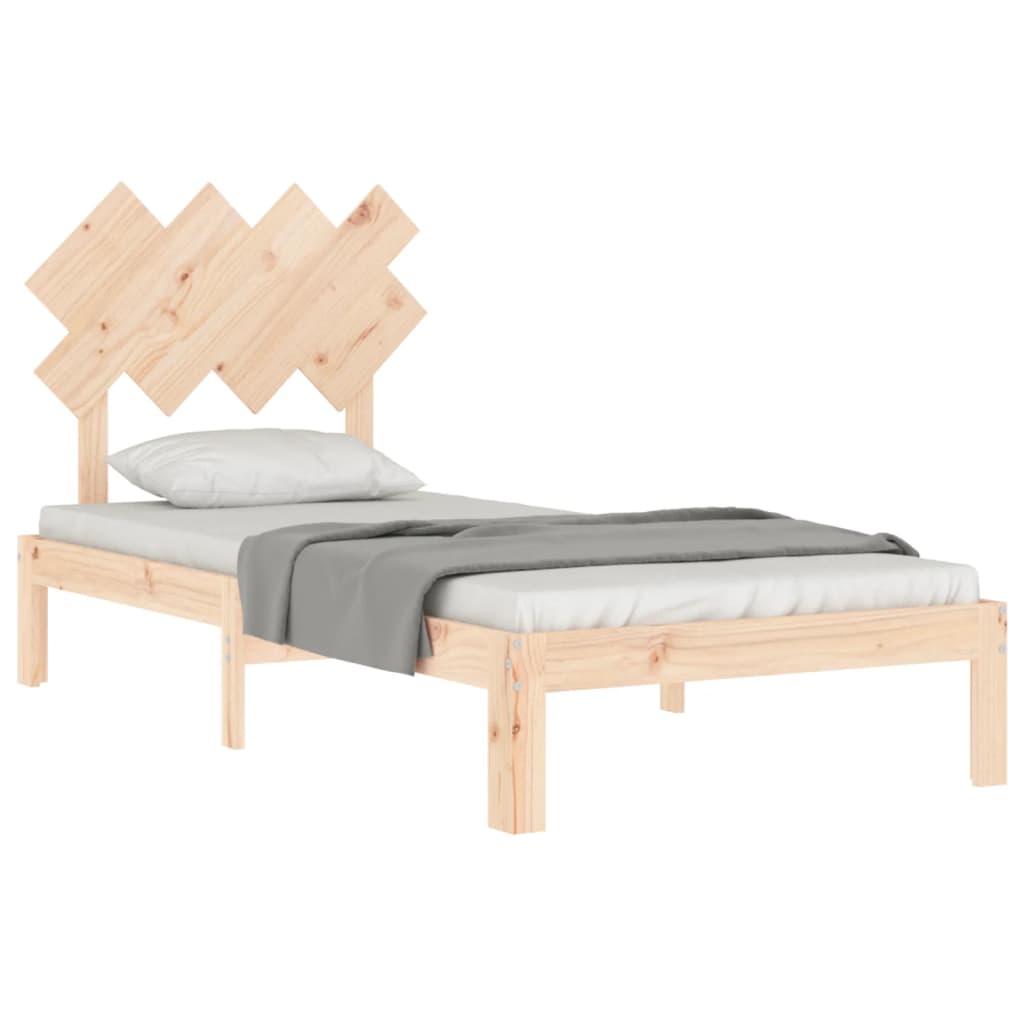 Bed Frame with Headboard 90x190 cm Solid Wood