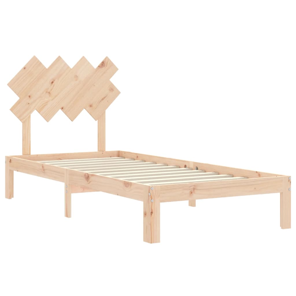 Bed Frame with Headboard 90x190 cm Solid Wood