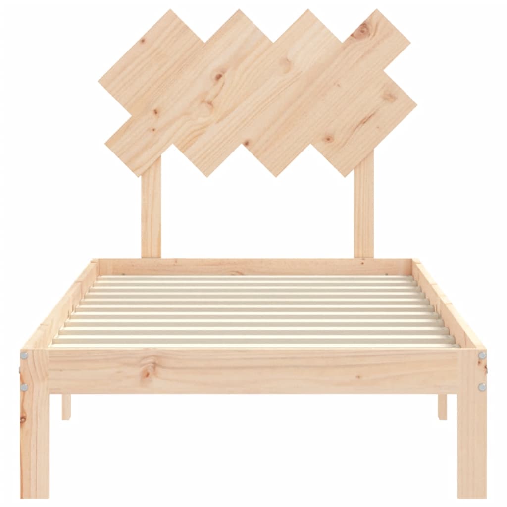 Bed Frame with Headboard 90x190 cm Solid Wood