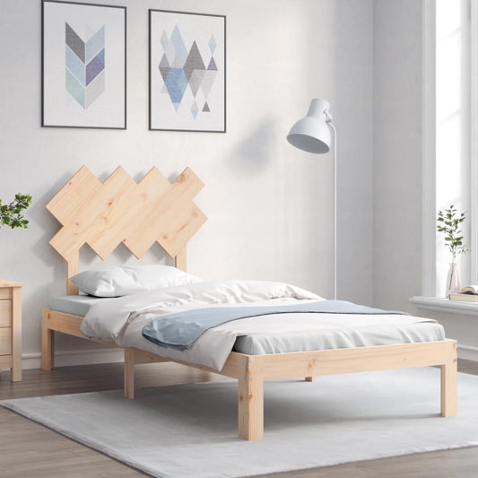 Bed Frame with Headboard 90x190 cm Solid Wood