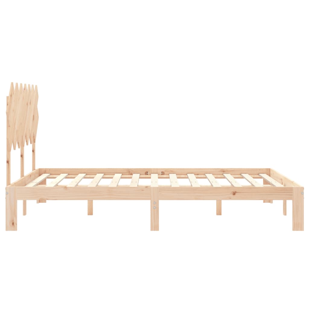 Bed Frame with Headboard 150x200 cm Solid Wood