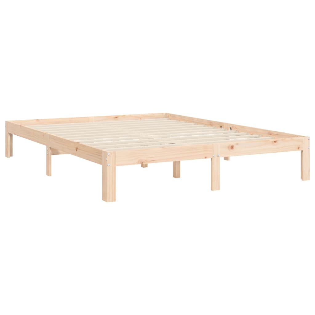 Bed Frame with Headboard 150x200 cm Solid Wood