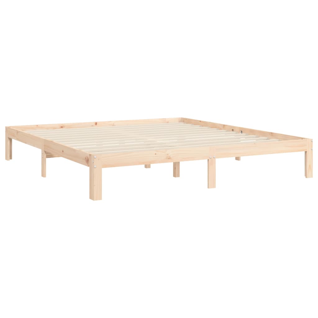 Bed Frame with Headboard 183x203 cm King Size Solid Wood