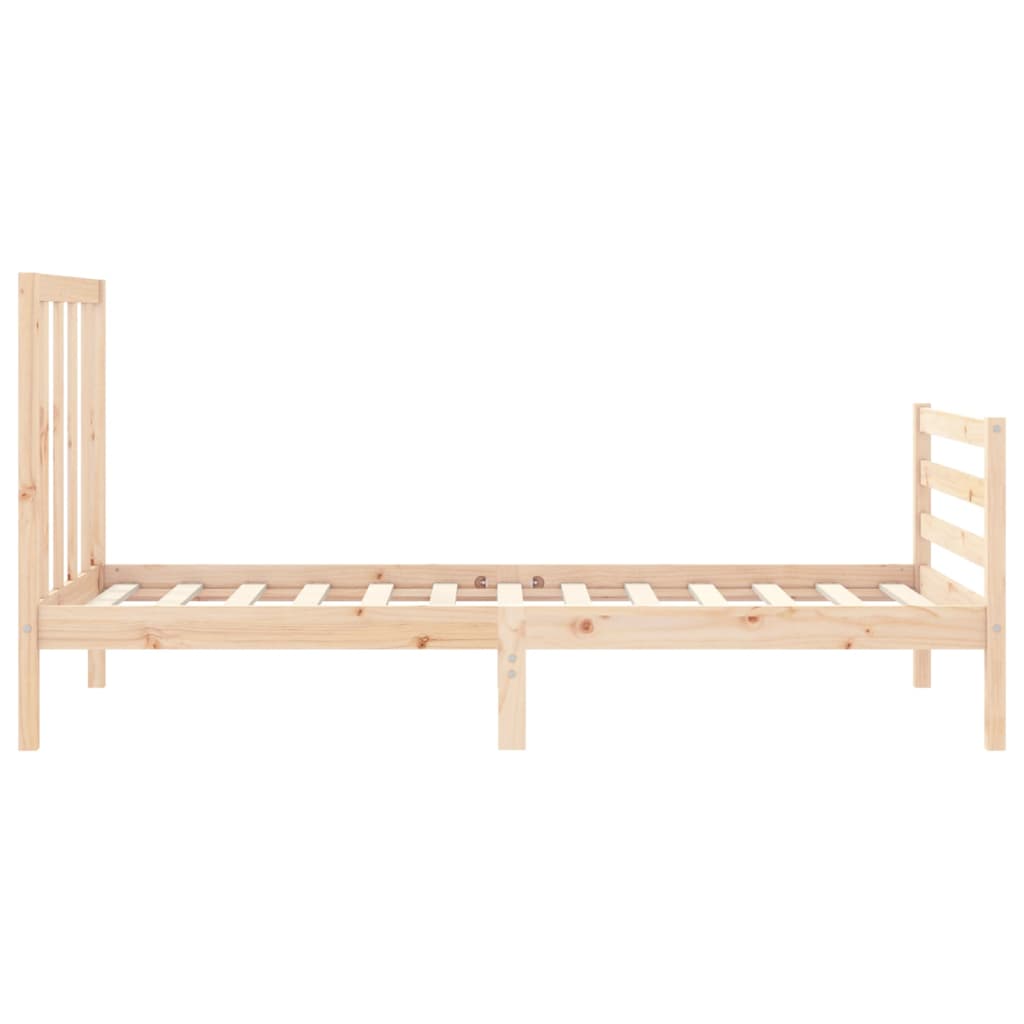 Bed Frame with Headboard 92x187 cm Single Size Solid Wood