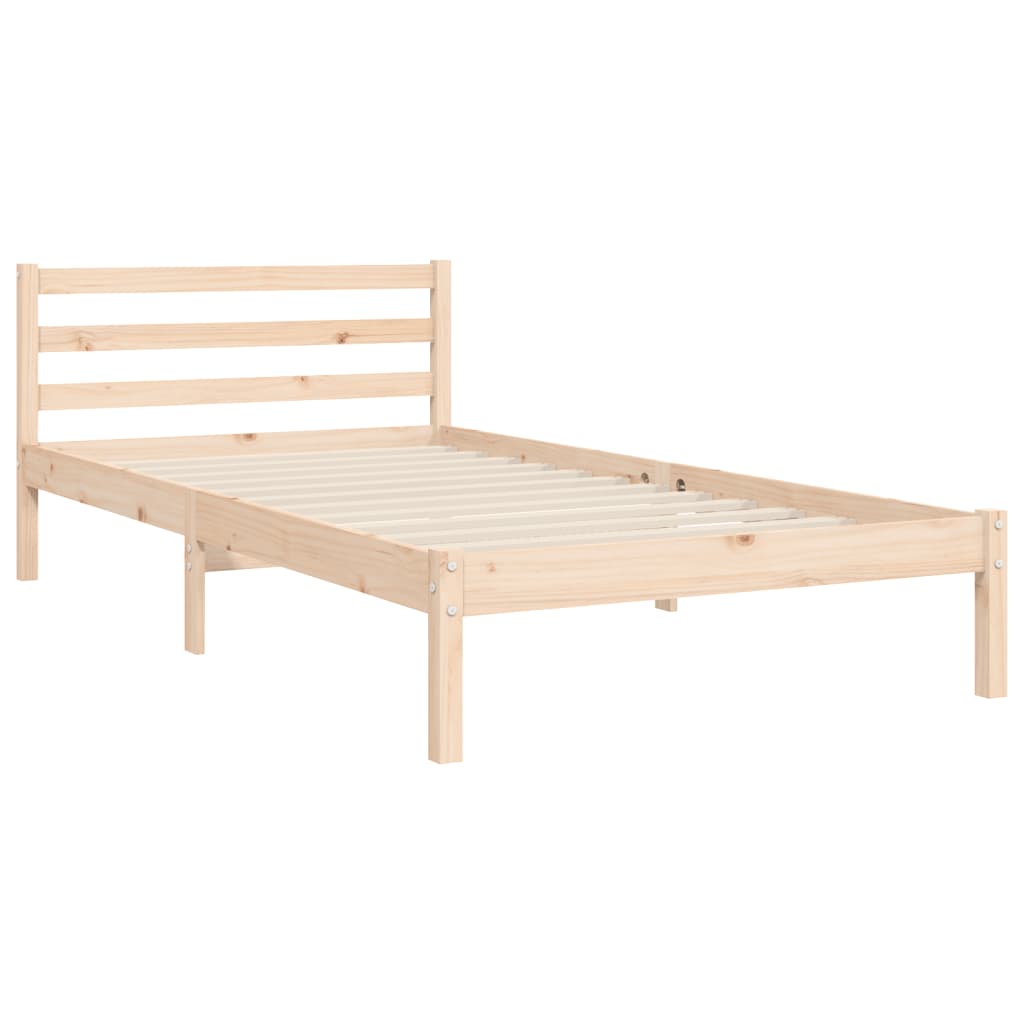 Bed Frame with Headboard 92x187 cm Single Size Solid Wood