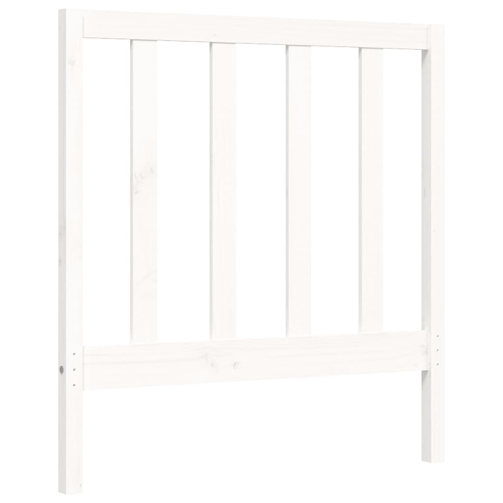 Bed Frame with Headboard White 92x187 cm Single Size Solid Wood