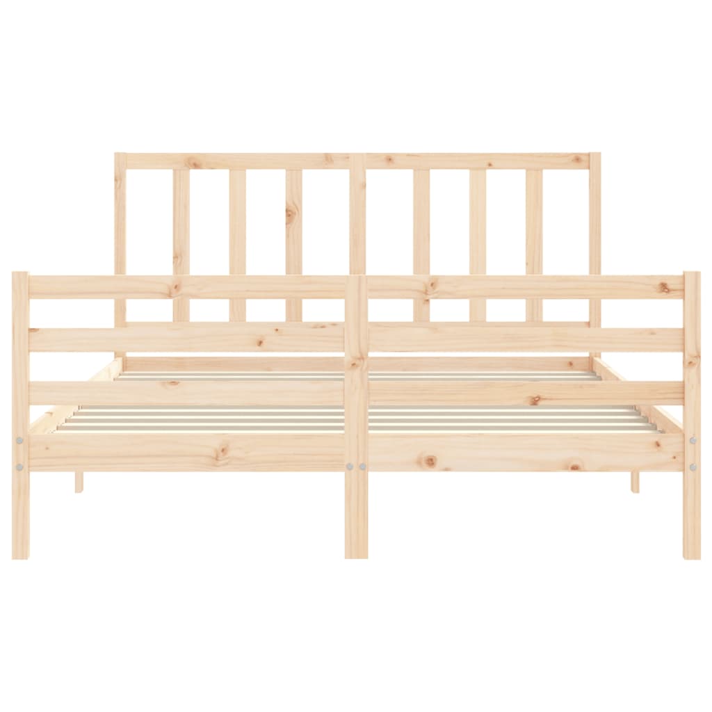 Bed Frame with Headboard 153x203 cm Queen Solid Wood