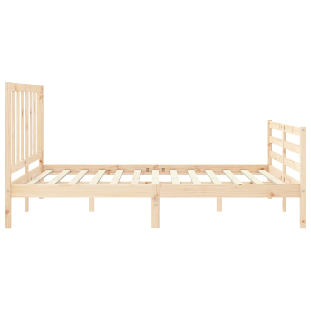 Bed Frame with Headboard 153x203 cm Queen Solid Wood