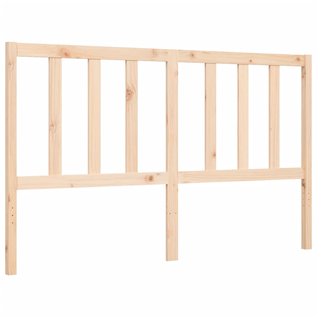 Bed Frame with Headboard 153x203 cm Queen Solid Wood