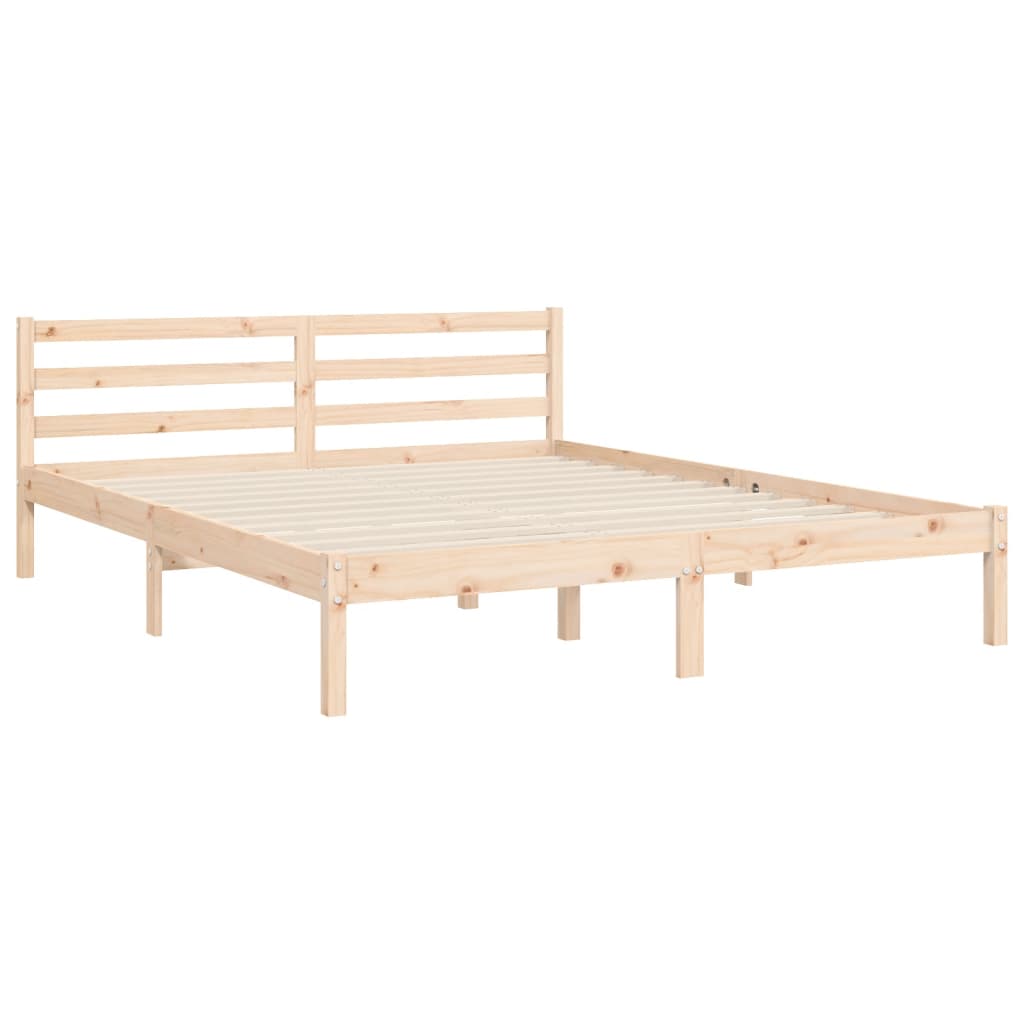 Bed Frame with Headboard 153x203 cm Queen Solid Wood