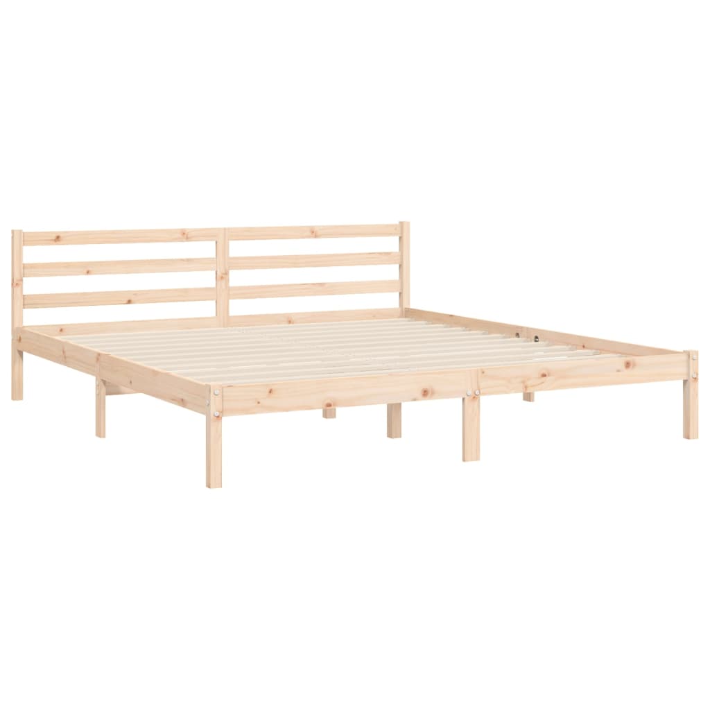 Bed Frame with Headboard 183x203 cm King Solid Wood