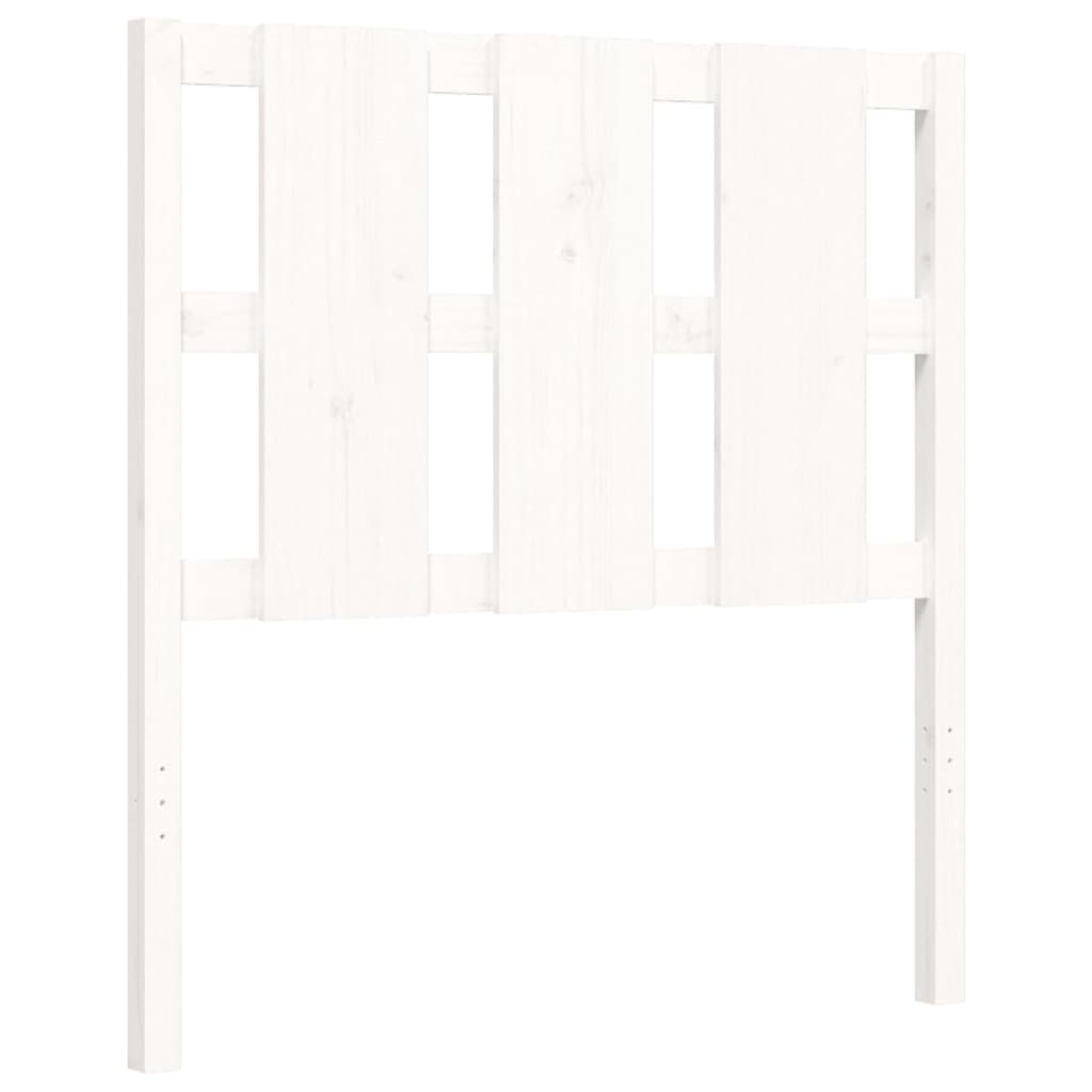 Bed Frame with Headboard White 92x187 cm Single Size Solid Wood