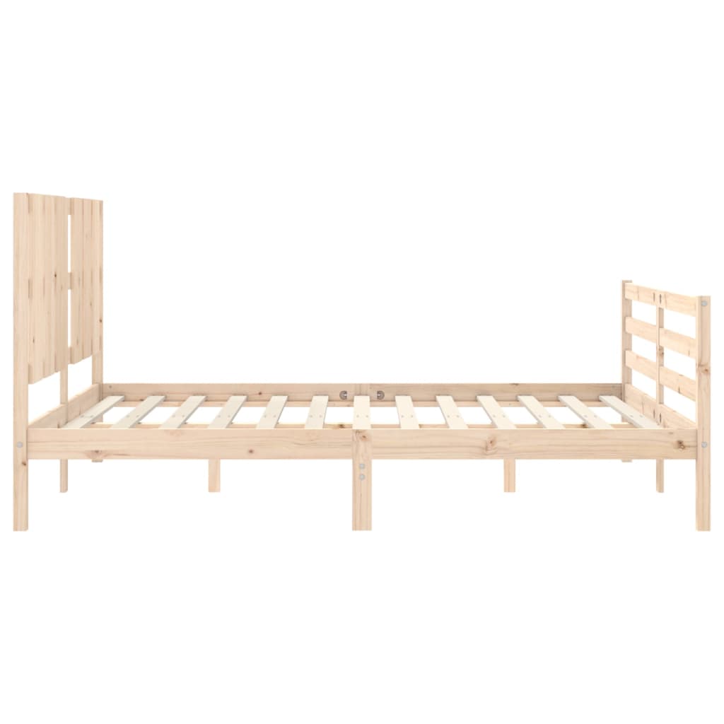 Bed Frame with Headboard 153x203 cm Queen Solid Wood