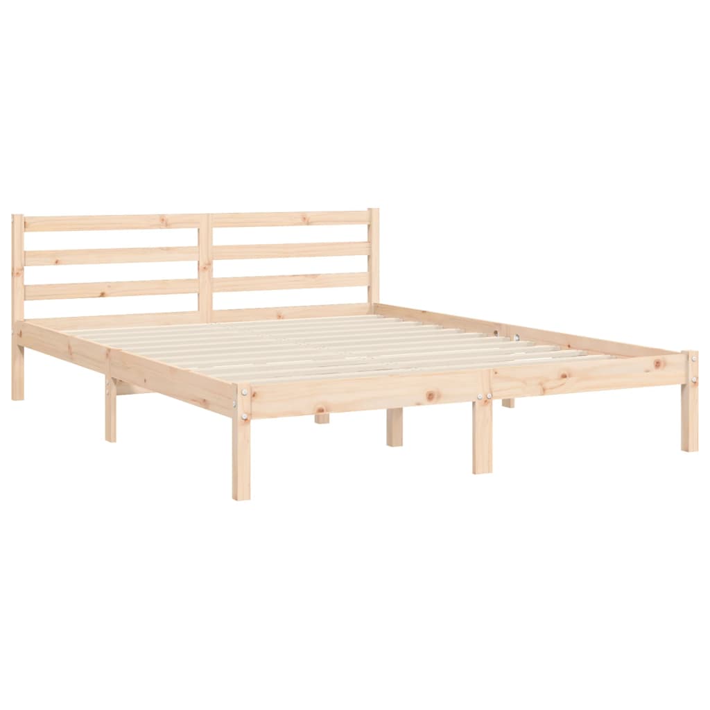 Bed Frame with Headboard 153x203 cm Queen Solid Wood