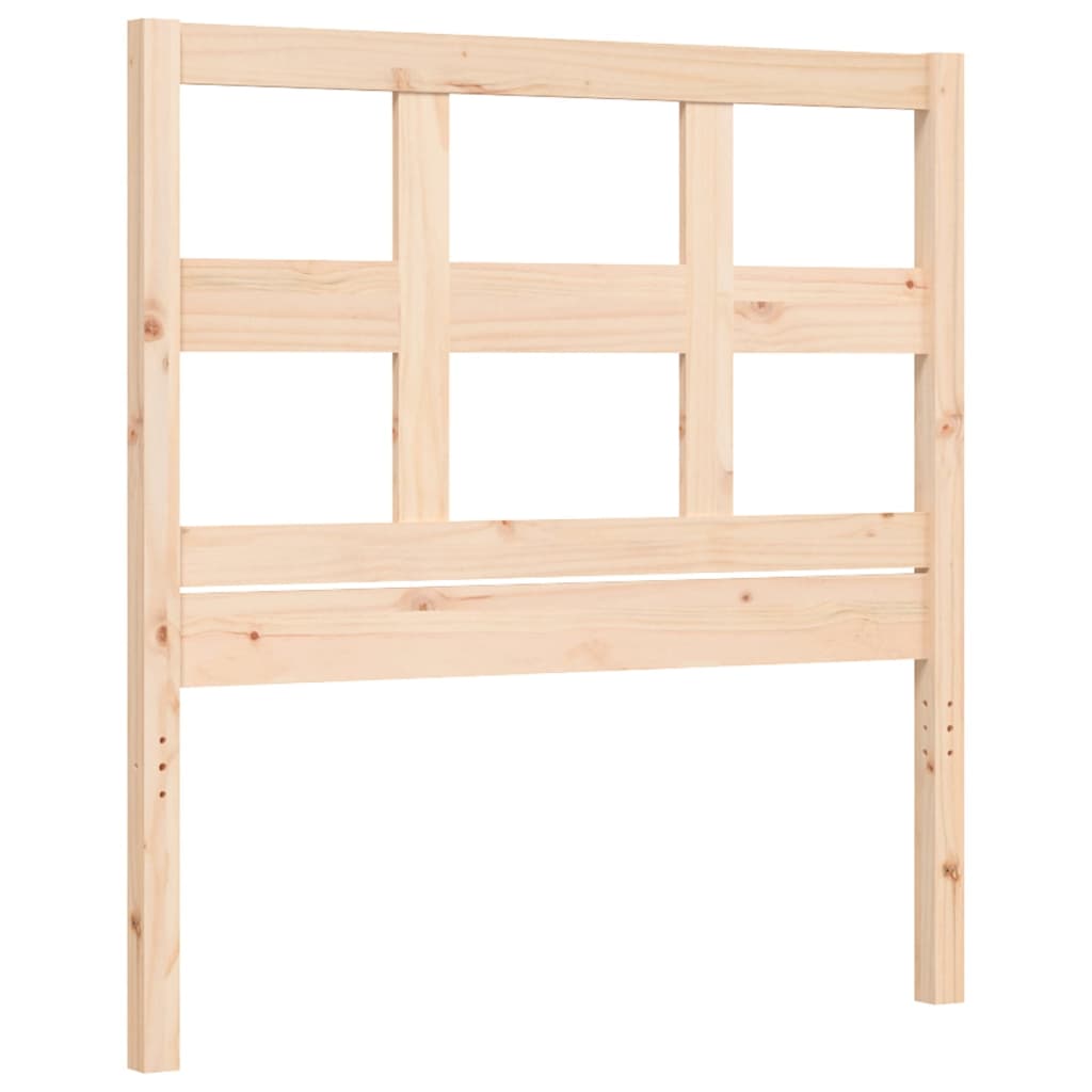 Bed Frame with Headboard 92x187 cm Single Size Solid Wood